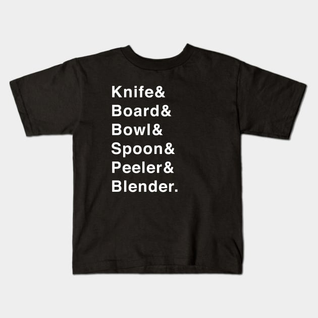 Cooking Tools Kids T-Shirt by isstgeschichte